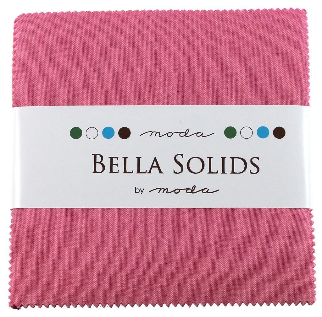 Bella Solids 30s Pink Moda Charm Pack by Moda Fabrics; 42-5" Quilt Squares