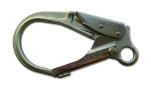 proclimb heavy-duty forged steel rebar hook - double action, self locking, zinc plate finish, 236mm x 125mm, ansi z359.1-2007/z359.12-2009 certified - ideal for climbing & rigging