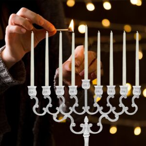 Majestic Giftware Hanukkah Candles - CP11 | 45 Dripless Handcrafted Chanukah Candles for All 8 Nights of Hanukkah | Premium Quality Wax |Manufactured by Safed Candle Company in Israel (White)