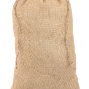 CleverDelights 12" x 20" Burlap Bags - 12 Pack - 12x20 Inch Jute Burlap Drawstring Sacks