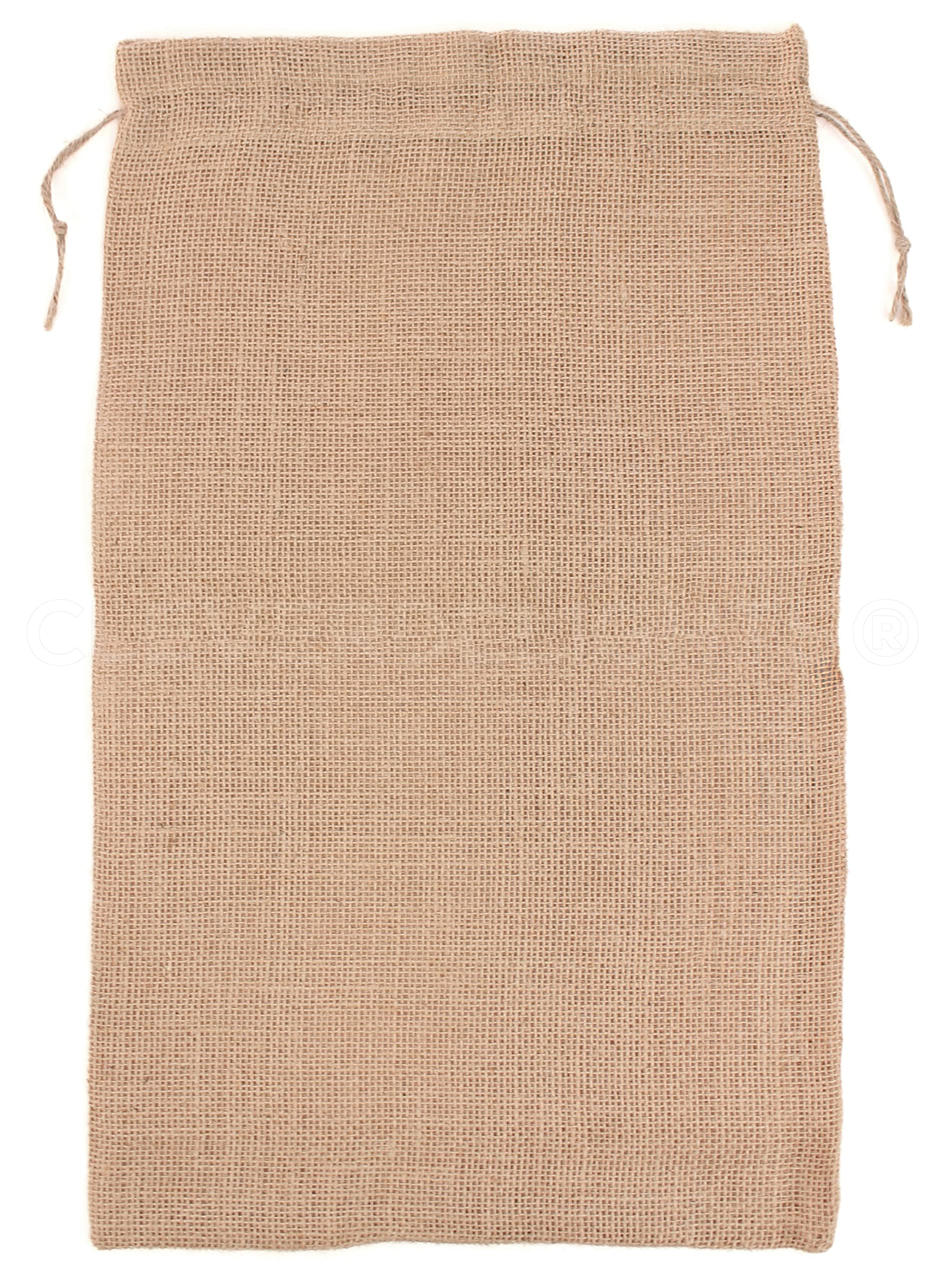 CleverDelights 12" x 20" Burlap Bags - 12 Pack - 12x20 Inch Jute Burlap Drawstring Sacks