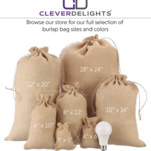 CleverDelights 12" x 20" Burlap Bags - 12 Pack - 12x20 Inch Jute Burlap Drawstring Sacks