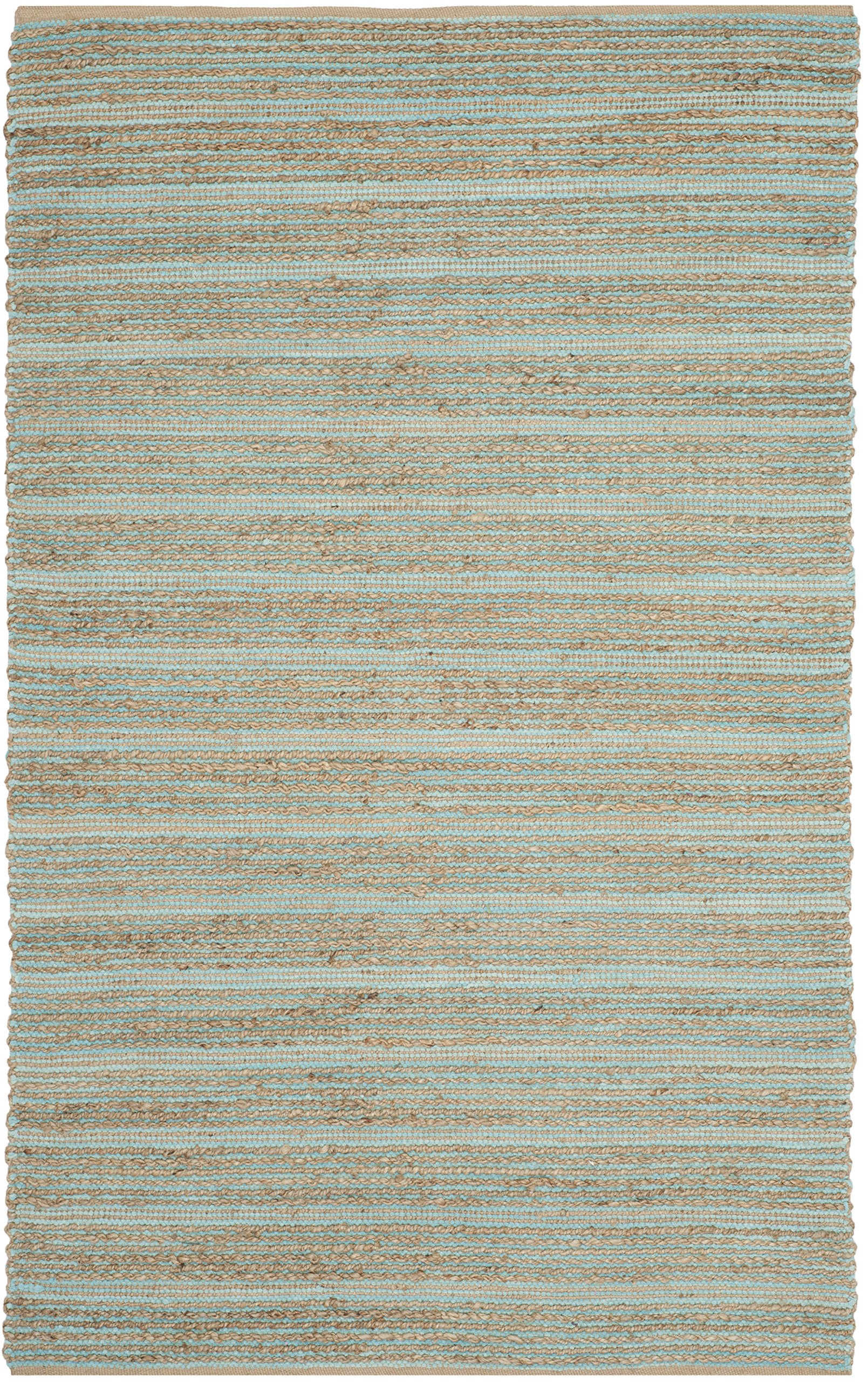 SAFAVIEH Cape Cod Collection Accent Rug - 4' x 6', Aqua, Handmade Flat Weave Jute, Ideal for High Traffic Areas in Entryway, Living Room, Bedroom (CAP851D)