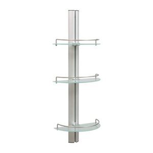 organize it all mounted 3 tier half moon bathroom glass with stainless steel rail shelf