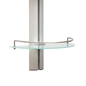 Organize It All Mounted 3 Tier Half Moon Bathroom Glass with Stainless Steel Rail Shelf