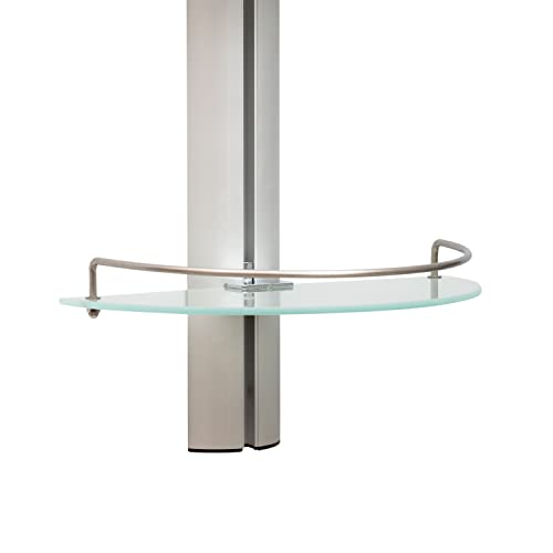 Organize It All Mounted 3 Tier Half Moon Bathroom Glass with Stainless Steel Rail Shelf