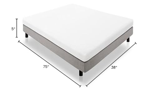 LUCID 5 Inch Gel Memory Foam Dual-Layered-CertiPUR-US Certified-Firm Feel Mattress, Twin, White