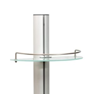 Organize It All Mounted 3 Tier Half Moon Bathroom Glass with Stainless Steel Rail Shelf