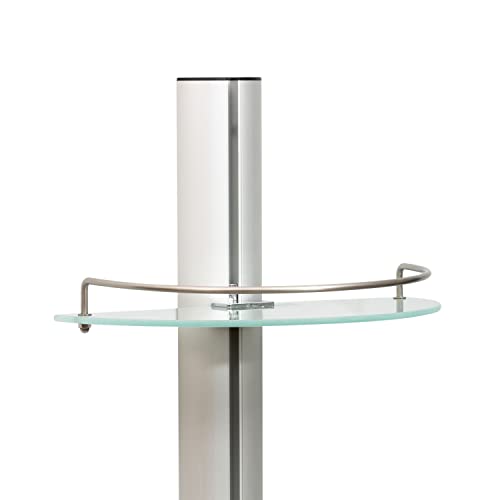 Organize It All Mounted 3 Tier Half Moon Bathroom Glass with Stainless Steel Rail Shelf