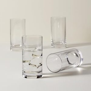 Lenox Tuscany Classics 4-Piece Highball Glass Set, 4 Count (Pack of 1), Clear