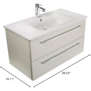 Cutler Kitchen and Bath Silhouette Wall Hung Bathroom Vanity, 30 Inches