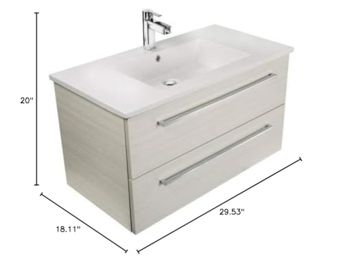 Cutler Kitchen and Bath Silhouette Wall Hung Bathroom Vanity, 30 Inches