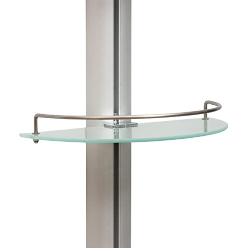 Organize It All Mounted 3 Tier Half Moon Bathroom Glass with Stainless Steel Rail Shelf