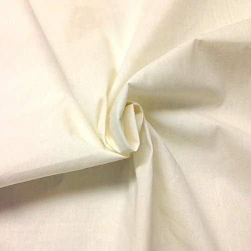 Mybecca 100% Cotton Muslin Fabric,Textile Unbleached, Draping Fabric Wide: 63 inch Natural 10 Yards (5.25 Feet x 30 Feet)(63" x 360") Medium Weight