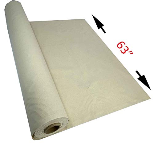 Mybecca 100% Cotton Muslin Fabric,Textile Unbleached, Draping Fabric Wide: 63 inch Natural 10 Yards (5.25 Feet x 30 Feet)(63" x 360") Medium Weight