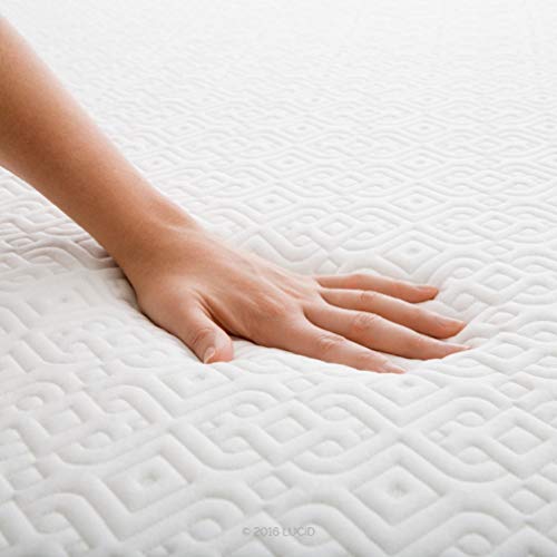 LUCID 5 Inch Gel Memory Foam Dual-Layered-CertiPUR-US Certified-Firm Feel Mattress, Twin, White