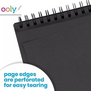 OOLY DIY Cover Small Sketchbook, 5 x 7.5 Inches, Black Paper Sketchbook, Drawing Book for Kids, Adults, Students, and Artists, Great Drawing Pad for Gel Pens, White Pencils, Ooly Paints, and More