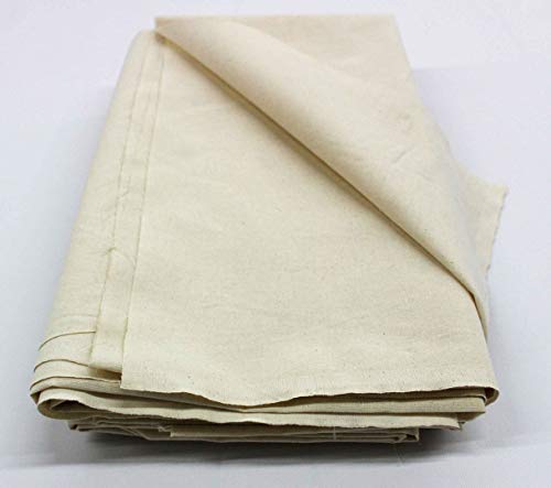 Mybecca 100% Cotton Muslin Fabric,Textile Unbleached, Draping Fabric Wide: 63 inch Natural 10 Yards (5.25 Feet x 30 Feet)(63" x 360") Medium Weight