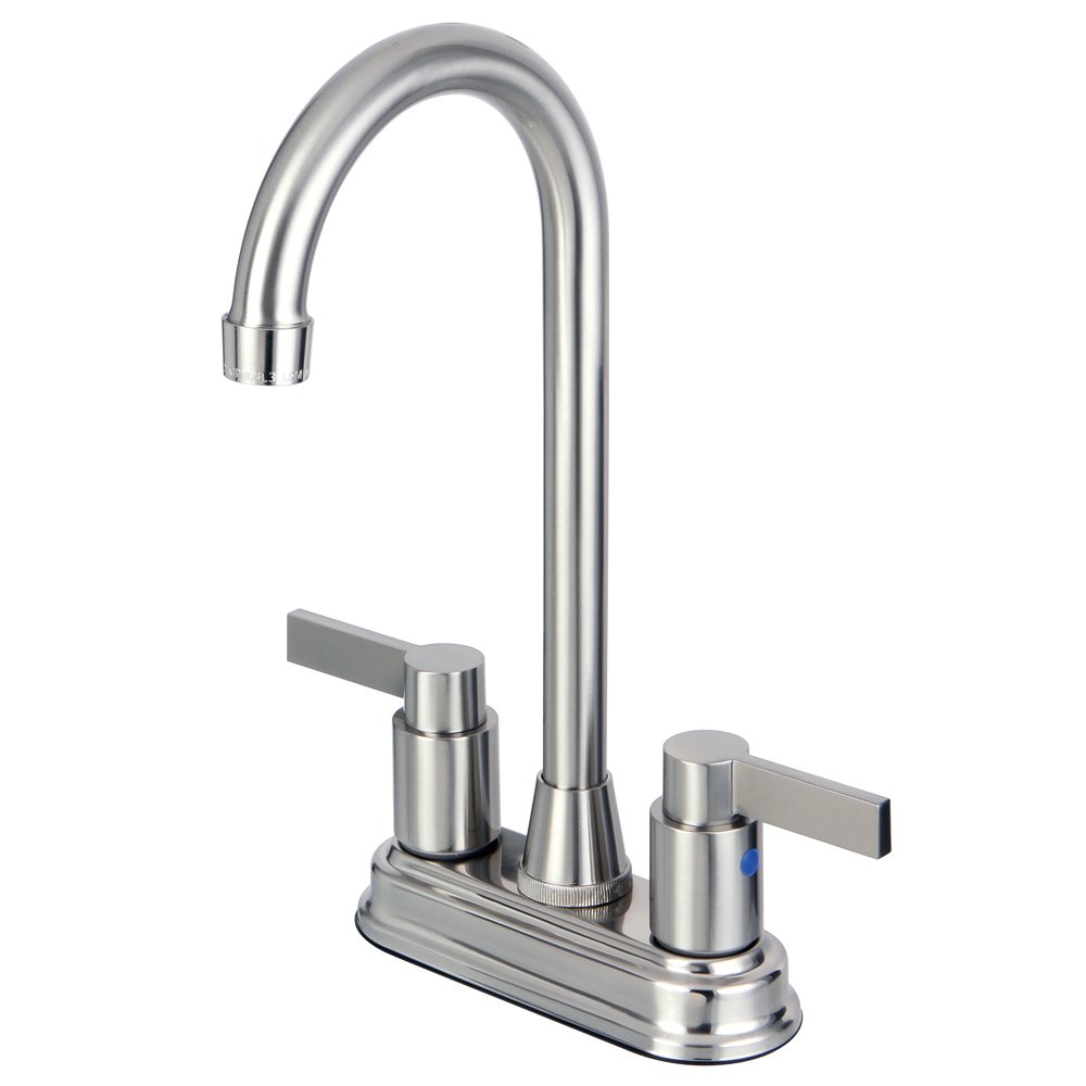 Kingston Brass KB8498NDL NuvoFusion 4-Inch Centerset Bar Faucet, 4-3/4-Inch in Spout Reach, Brushed Nickel