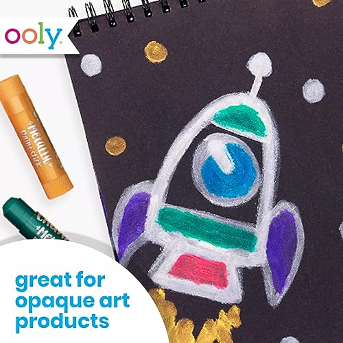 OOLY DIY Cover Small Sketchbook, 5 x 7.5 Inches, Black Paper Sketchbook, Drawing Book for Kids, Adults, Students, and Artists, Great Drawing Pad for Gel Pens, White Pencils, Ooly Paints, and More