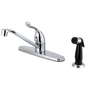 kingston brass fb5571yl yosemite 8" centerset kitchen faucet, 8 inch in spout reach, polished chrome