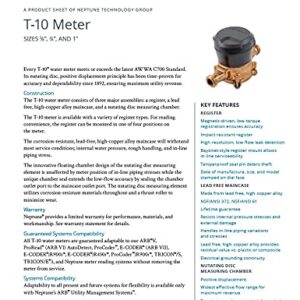 Neptune T-10 3/4" (5/8" x 3/4") Direct Read Bronze Meter with Couplings - Measuring in Cubic Feet