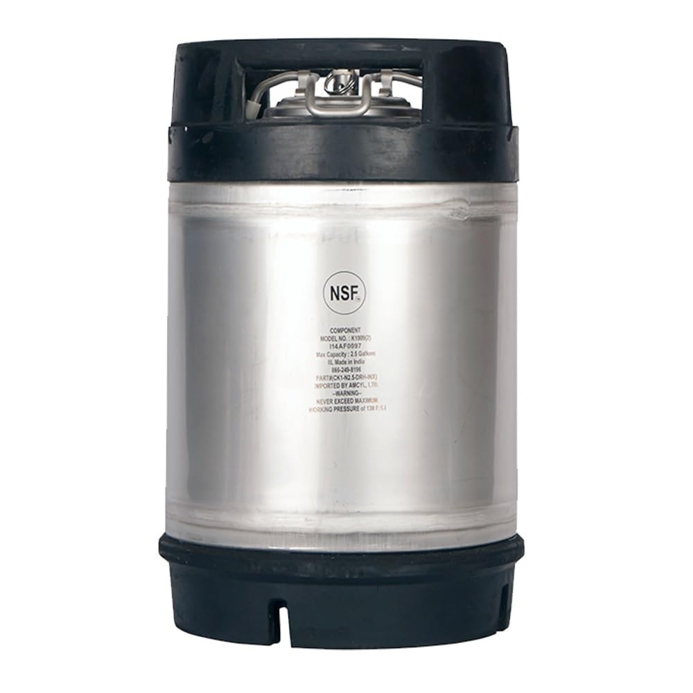 AMCYL New 2.5 Gallon Ball Lock Keg with Dual Rubber Handle