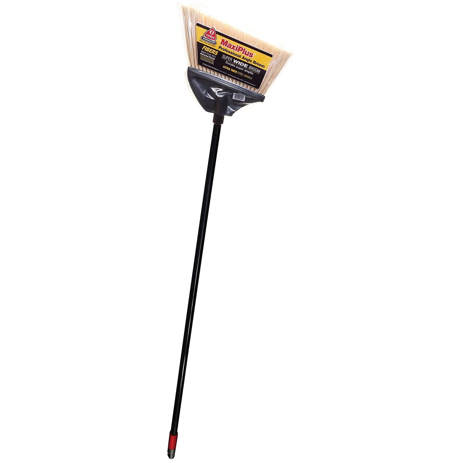 O-cedar 91351EA MaxiPlus Professional Angle Broom, Polystyrene Bristles, 51-Inch Handle, Black