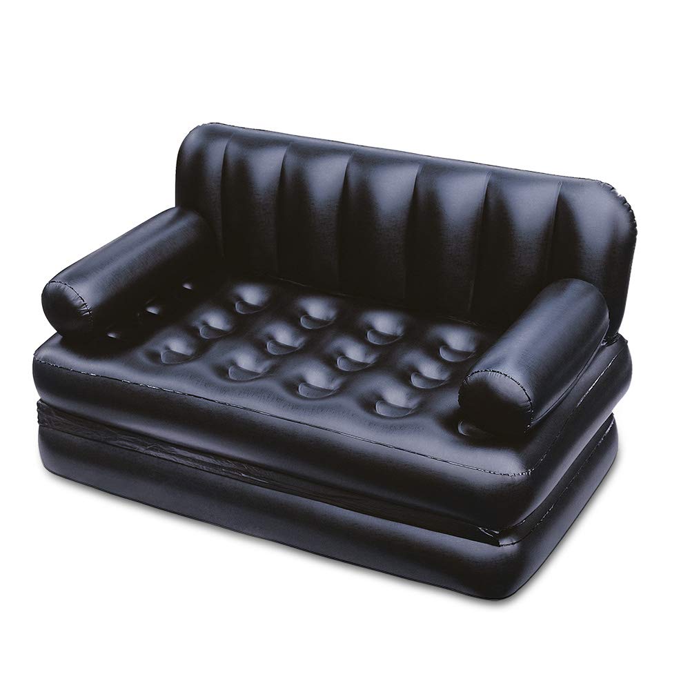 Bestway 75054 Multipurpose Sofa, 188 x 152 x 64 cm, PVC, Black, 74 x 60 x 25 inch