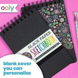 OOLY DIY Cover Small Sketchbook, 5 x 7.5 Inches, Black Paper Sketchbook, Drawing Book for Kids, Adults, Students, and Artists, Great Drawing Pad for Gel Pens, White Pencils, Ooly Paints, and More