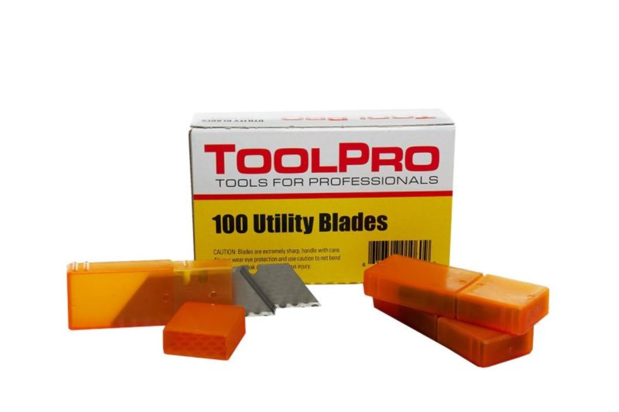 ToolPro Premium Utility Blades - 100 Pack, High Carbon Steel Replacement Blades for Utility Knives, Great for Crews & Large Projects