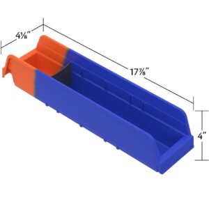 Akro-Mils 36448 Indicator Inventory Control Double Hopper Plastic Kanban Shelf Bin, 17-7/8-Inch x 4-1/4-Inch x 4-Inch, Black/Red, (12-Pack)