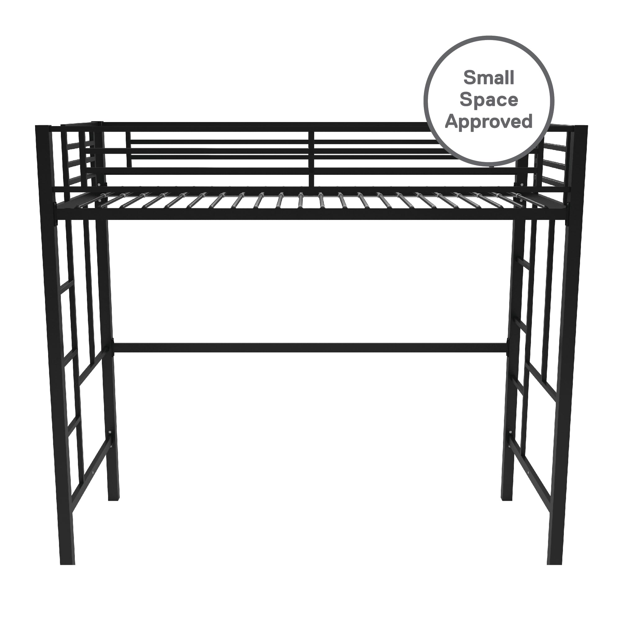 DHP Brian Twin Metal Loft Bed, Black