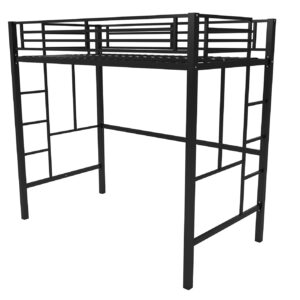 DHP Brian Twin Metal Loft Bed, Black