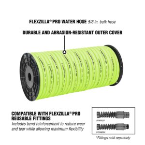 Flexzilla Pro Water Hose, Bulk Plastic Spool, 5/8 in. x 250 ft., Heavy Duty, Lightweight, ZillaGreen - HFZ58250YW