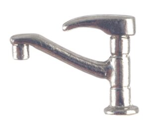 dollhouse miniature 1:12 scale chrome kitchen faucet #s1045