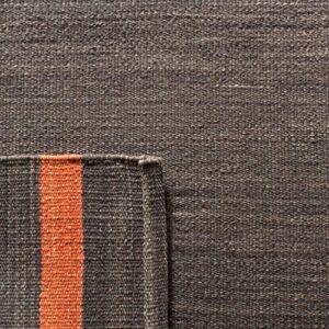 SAFAVIEH Kilim Collection Area Rug - 9' x 12', Dark Grey & Orange, Handmade Flat Weave Wool, Ideal for High Traffic Areas in Living Room, Bedroom (KLM952C)