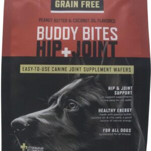 Majesty's Grain-Free Buddy Bites Hip and Joint Wafers for Medium / Large Dogs - Superior Support Supplement - Carob and Sweet Potato Flavored - 56 Count (Up To 8 Week Supply)