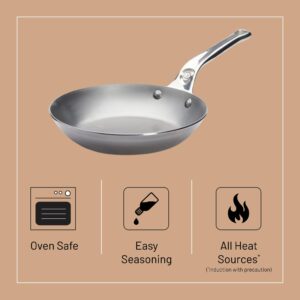 De Buyer MINERAL B Pro Carbon Steel Fry Pan - 8” - Ideal for Searing, Sauteing & Reheating - Naturally Nonstick - Made in France