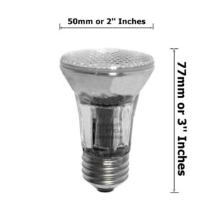 Anyray A1767Y (2)-Pack 50-Watts PAR16 Narrow Flood Halogen Light Bulb 130V Medium Screw E26 50W 120V Dimmable