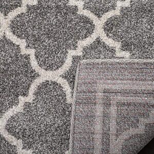 SAFAVIEH Amherst Collection Accent Rug - 2'6" x 4', Dark Grey & Beige, Moroccan Trellis Design, Non-Shedding & Easy Care, Ideal for High Traffic Areas in Entryway, Living Room, Bedroom (AMT422R)