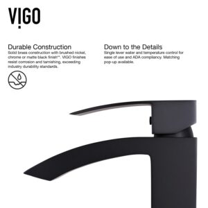 VIGO VG03007MB Duris Brass Bathroom Single Handle Seven Layer Plated Lavatory Vessel Faucet with Matte Black Finish for Vessel Sink