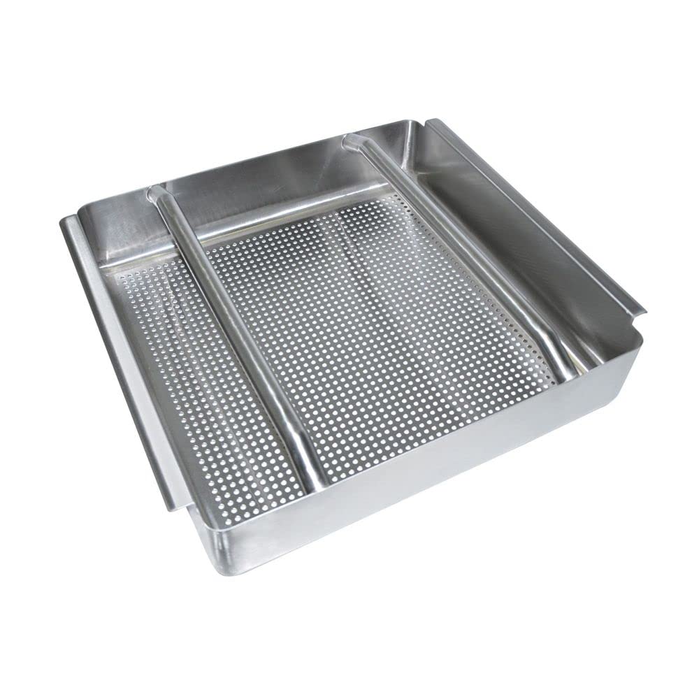 BK Resources Commercial Stainless Steel Pre-Rinse Basket With Rack, 20" x 20", Fits 20"L x 20"W x 5"H Deep Pre-Rinse Bowl