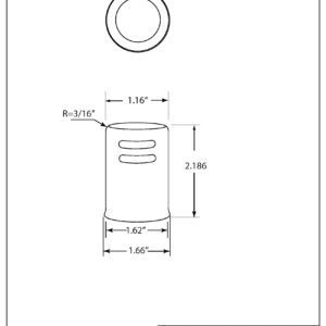 Westbrass D201-07 1-5/8" x 2-1/4" Soild Brass Air Gap Cap Only, Non-Skirted, Satin Nickel