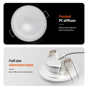 Dream lighting 12volt RV LED Interior Light Recessed Dome Ceiling Light with Springs Soft White Lighting-3500K, 4.5inch