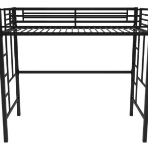 DHP Brian Twin Metal Loft Bed, Black