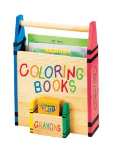 fox valley traders coloring book caddy - coloring book organizer with crayon storage – book carrier – tote