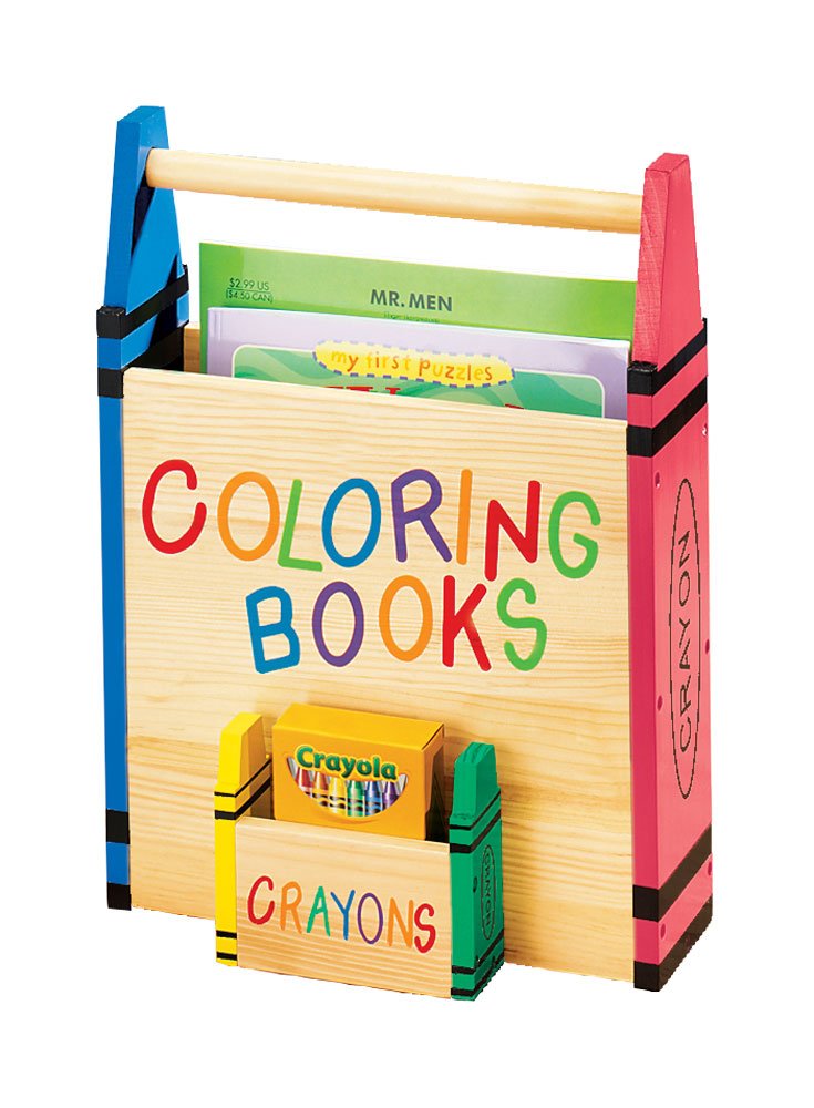 Fox Valley Traders Coloring Book Caddy - Coloring Book Organizer with Crayon Storage – Book Carrier – Tote