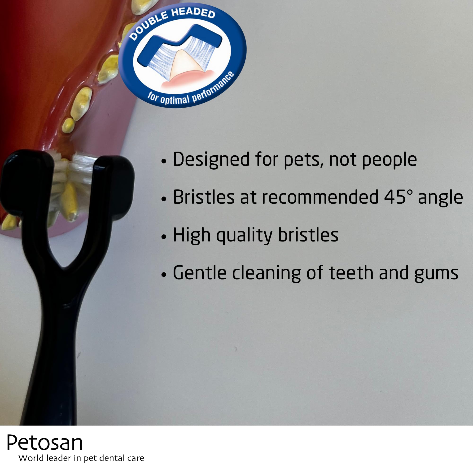 Petosan Complete Dental Kit for Dogs with Toothbrush, Toothpaste and Microfiber Cleaner, for Large Dogs, 35+ lbs