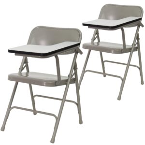 Flash Furniture Rutherford 2 Pack Premium Steel Folding Chair with Left Handed Tablet Arm